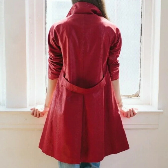 LE TRENCH Red Trench Coat NWT - Picture 1 of 11